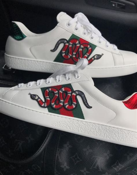 gucci snake sneaker on feet|Gucci snake sneakers men.